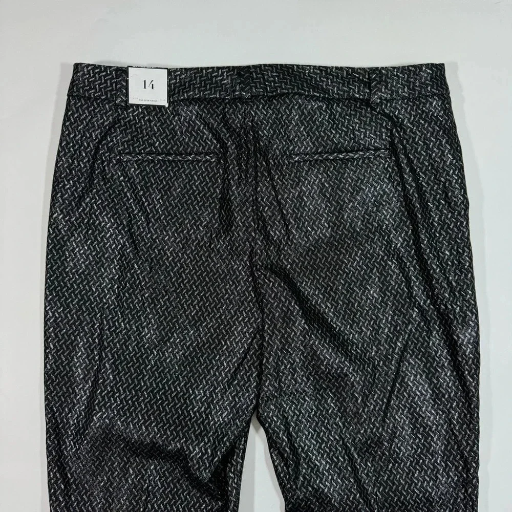 New White House Black Market The Slim Ankle Pants Metallic Black